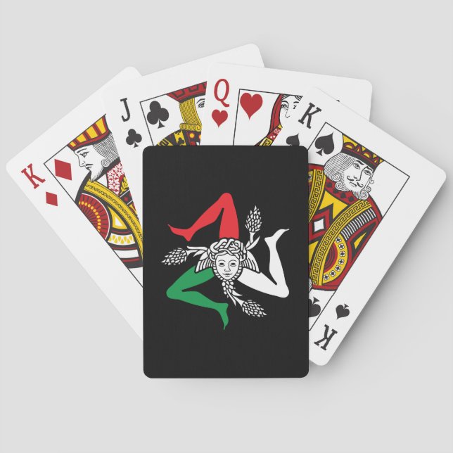 Sicilian Trinacria Medusa Emblem Italian Theme Poker Cards (Back)