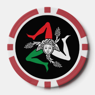 Sicilian Trinacria Medusa Emblem Italian Theme Poker Chips