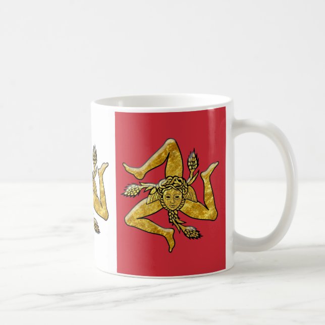 Sicilian Trinacria on Italian Flag Coffee Mug (Right)