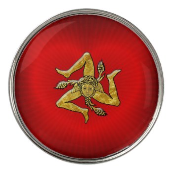 Sicilian Trinacria On Red Heart Golf Ball Marker by WRAPPED_TOO_TIGHT at Zazzle