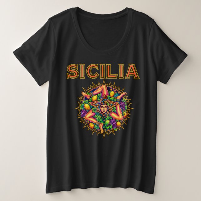 Sicilian Trinacria  Plus Size T-Shirt (Design Front)