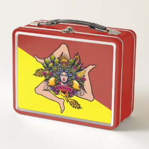 Sicilian Trinacria Sicilia Metal Lunch Box