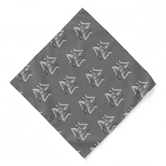 Sicilian Trinacria Silver Personalize  Bandana (Front)