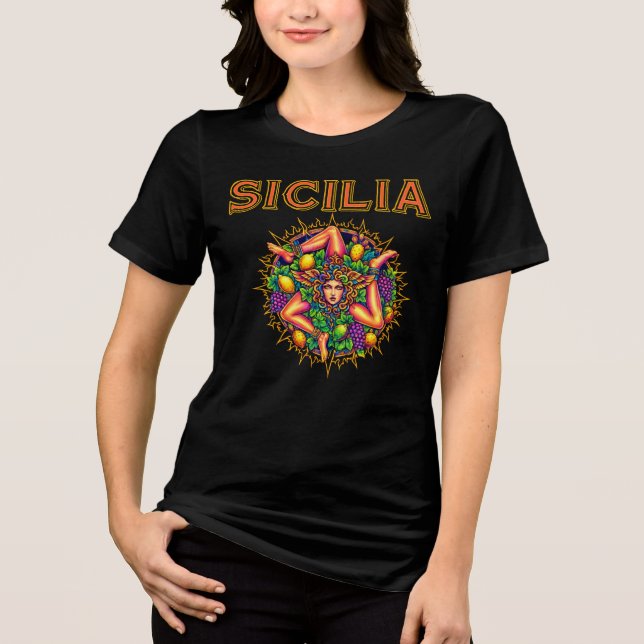 Sicilian Trinacria  Tri-Blend Shirt (Front)
