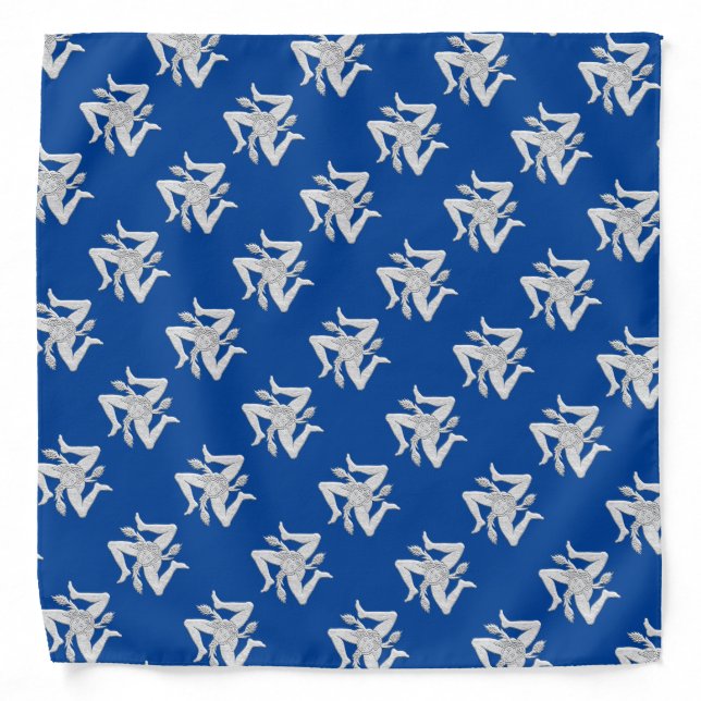 Sicilian Trinacria White Personalize Bandana (Front)