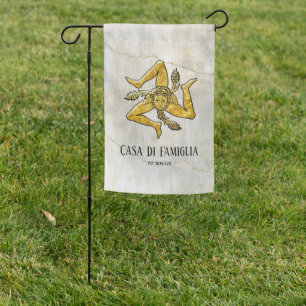 Sicilian Trinacria Your Text Garden Flag