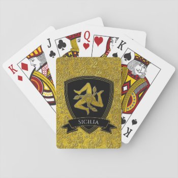 Sicilian Trinacria Your Text Playing Cards by WRAPPED_TOO_TIGHT at Zazzle