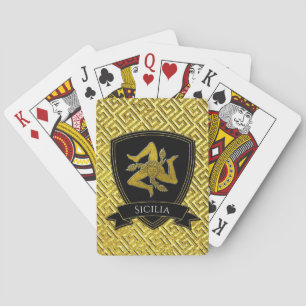 Sicilian Trinacria Your Text Poker Cards