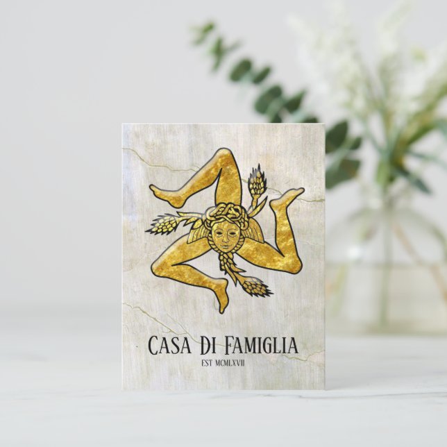 Sicilian Trinacria Your Text Postcard (Standing Front)