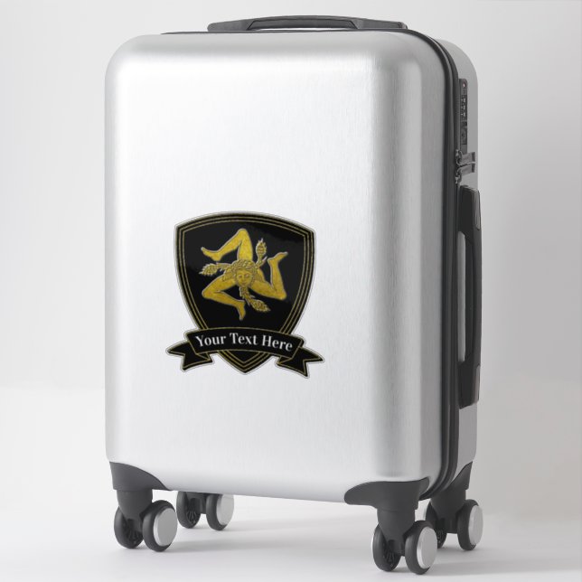 Sicilian Trinacria Your Text Sticker (Suitcase)