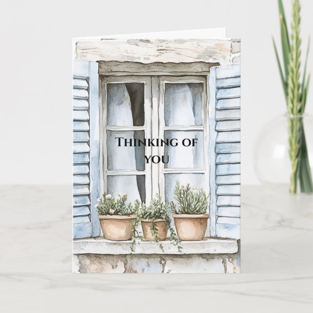 Sicilian Window Plants Thinking of you Card (Front)