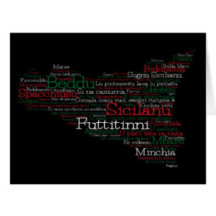 Sicilian Word Art Map Cards