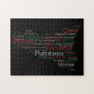 Sicilian Word Map Jigsaw Puzzle