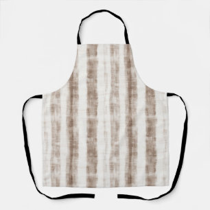 Sicilian Woven Cream Tan Stripes Bridal Shower Apron