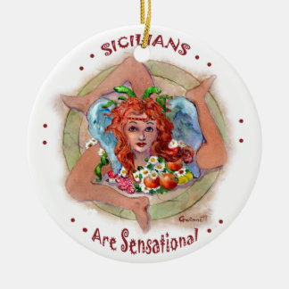 Sicilians are Sensational Ceramic Ornament