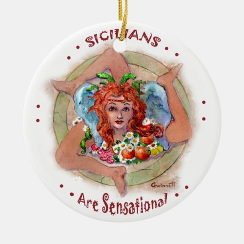 Sicilians are Sensational Ceramic Ornament