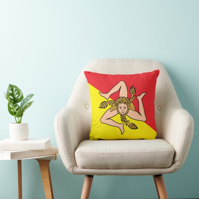 Siciliy Flag on American MoJo Pillow (Chair)