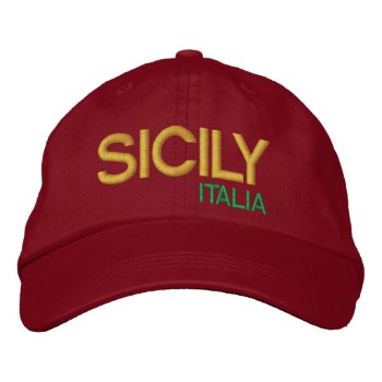 Sicily  Baseball Hat  Cappello Da Baseball Sicilia by Azorean at Zazzle