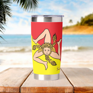 Sicily bottle, Triskelion, patriotic Sicilian Flag Insulated Tumbler