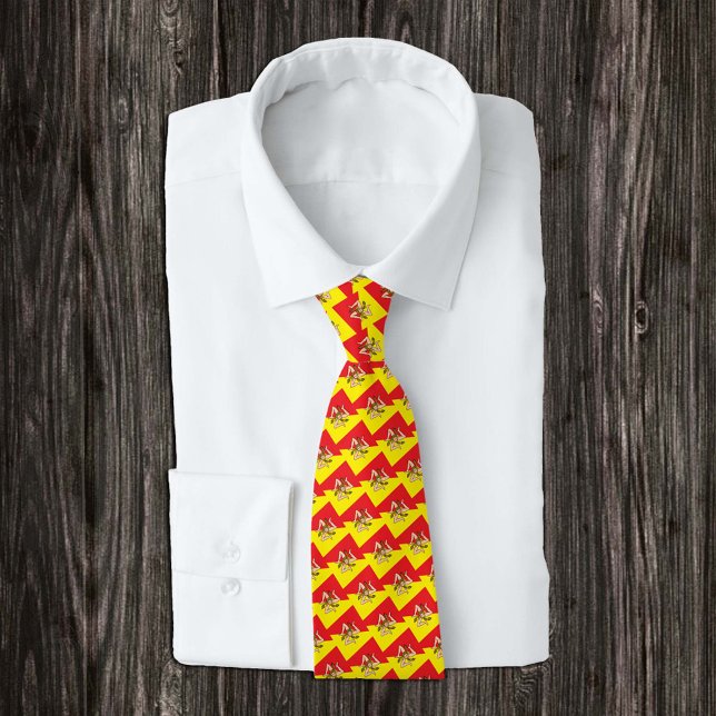 Sicily business fashion Ties, Sicilian Flag Neck Tie (Creator Uploaded)