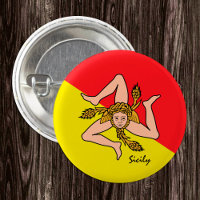 Sicily button, patriotic Sicilian Flag fashion