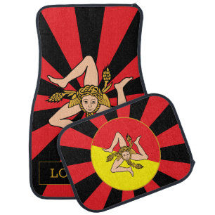 Sicily Car Floor Mat & Sicilian Flag / Patriots