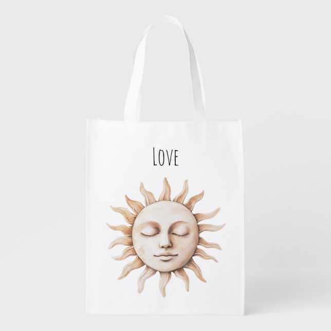 Sicily Cream Rustic Cream Sun Grocery Bag (Front)