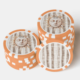 Sicily Cream Rustic Cream Sun Stripes Poker Chips