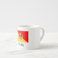 Sicilian Enna Demitasse Espresso Cup and Saucer