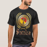 Sicily Flag And Crucifix T-shirt at Zazzle