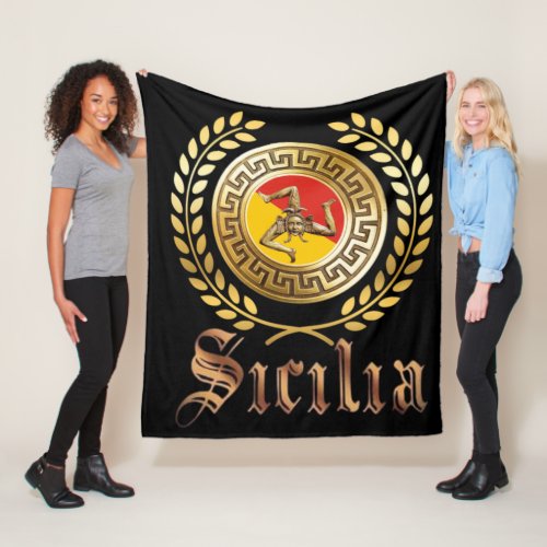 Sicily Flag and  Emblem Gift Blanket