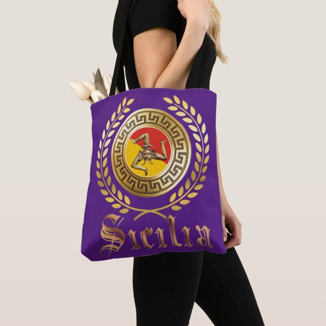 Sicily Flag and  Emblem Gift Tote Bag (Close Up)