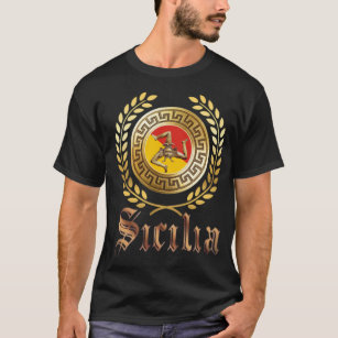 Sicily Flag and  Emblem T-Shirt