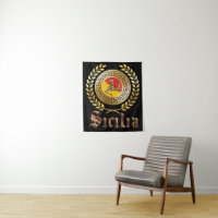 Sicily Flag and Emblem Tapestry