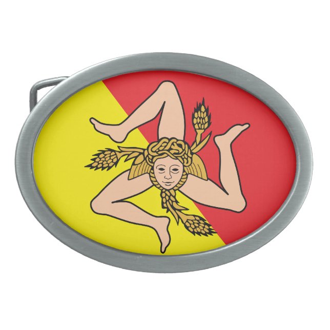 Sicily Flag Belt Buckle (Front)