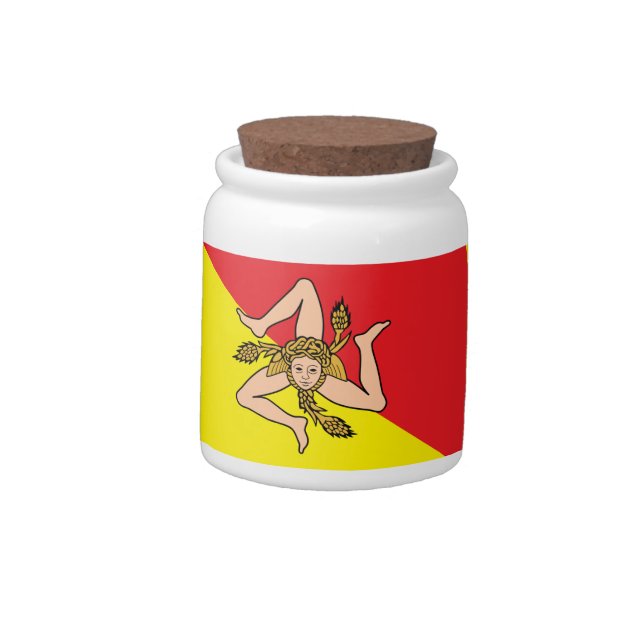 Sicily Flag Candy Jar (Left)