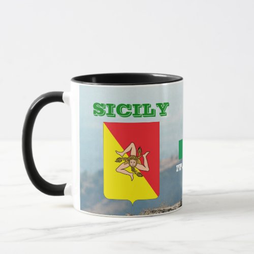 Sicily Flag  Crest Customizable Mug