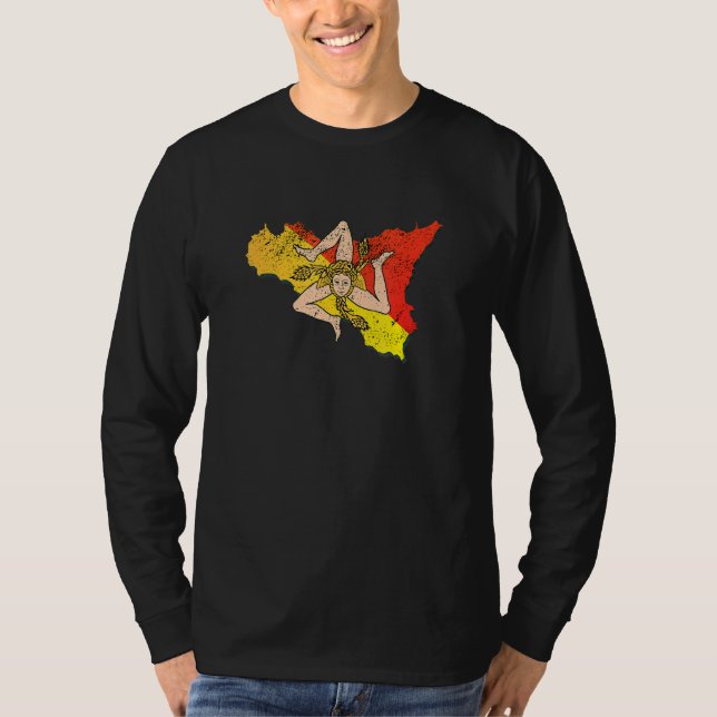 Sicily Flag Italy Souvenir Men Women Kids T-Shirt (Front)