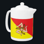 Sicily Flag Teapot<br><div class="desc">Add a refined touch of Sicilian pride to your tea time with our exclusive teapot featuring the flag of Sicily, Italy! Expertly crafted with attention to both form and function, this teapot is more than just a kitchen accessory—it’s a vibrant celebration of Sicily’s rich heritage and cultural identity. The iconic...</div>