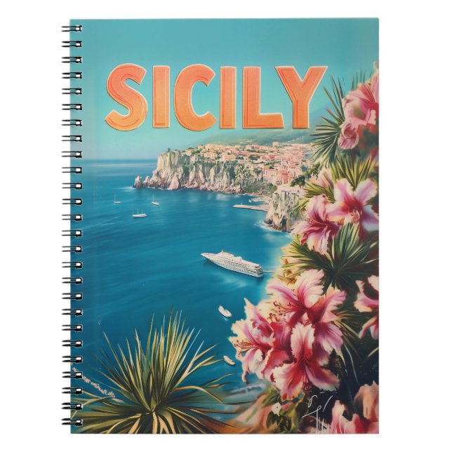 Sicily flowers vintage notebook (Front)