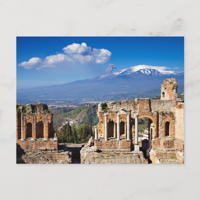 Sicily - Greek Theater of Taormina postcard (Front)