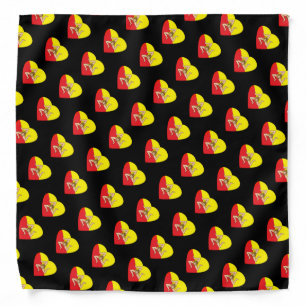 Sicily heart flag pattern bandana