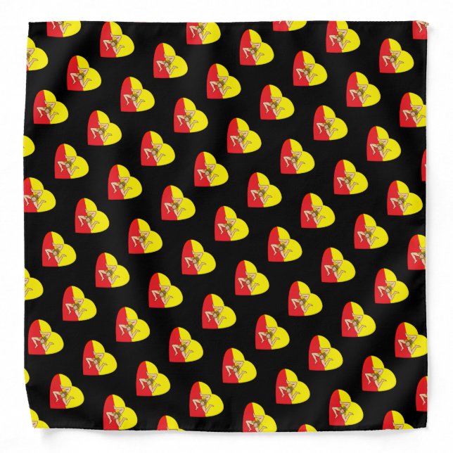 Sicily heart flag pattern bandana (Front)