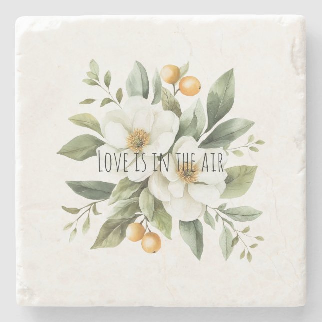 Sicily Italian Rustic Blue Stripes Bridal Shower Stone Coaster (Front)