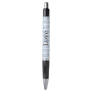 Sicily Italian Rustic Blue Stripes Pen