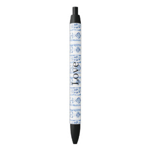 Sicily Italian Rustic Blue Stripes Pen