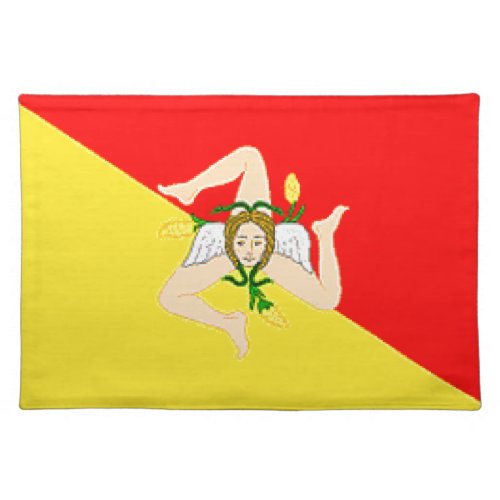 Sicily Italy Flag Cloth Placemat