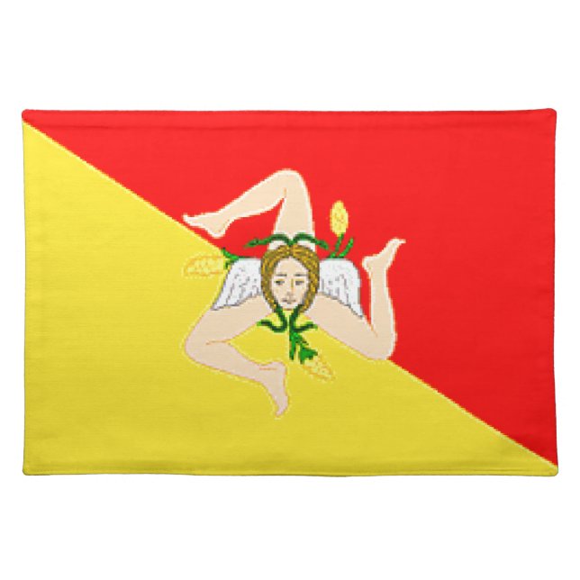Sicily (Italy) Flag Cloth Placemat (Front)