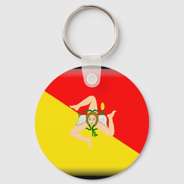 Sicily (Italy) Flag Keychain (Front)