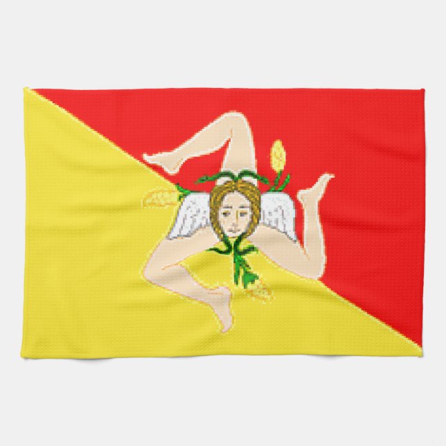 Sicily (Italy) Flag Towel (Horizontal)